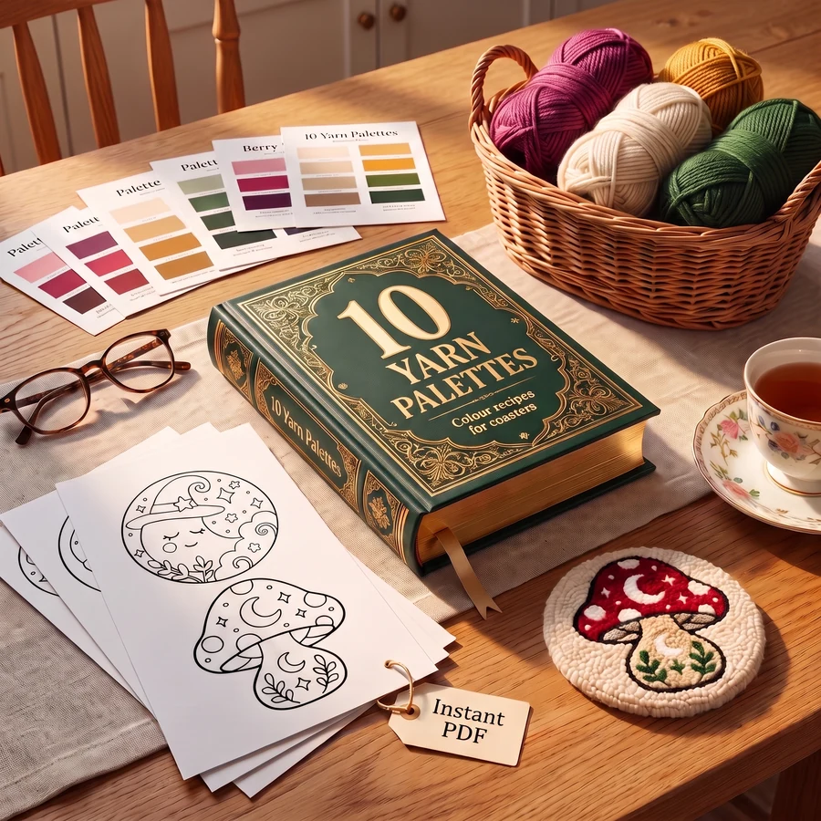 10 Yarn Palettes for Coasters: ready colour recipes