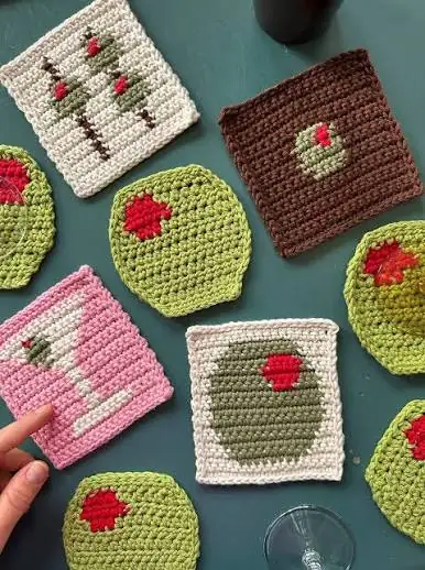 Finished coaster from a pattern in the library